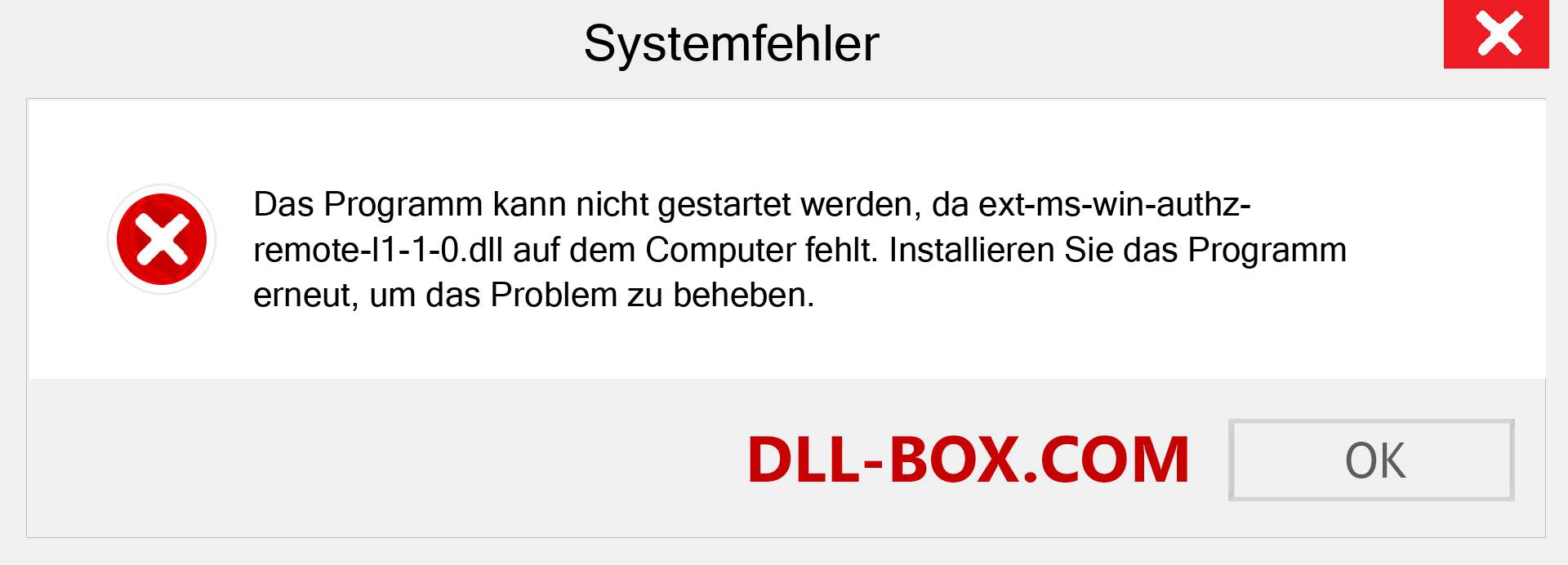 ext-ms-win-authz-remote-l1-1-0.dll-Datei fehlt?. Download für Windows 7, 8, 10 - Fix ext-ms-win-authz-remote-l1-1-0 dll Missing Error unter Windows, Fotos, Bildern