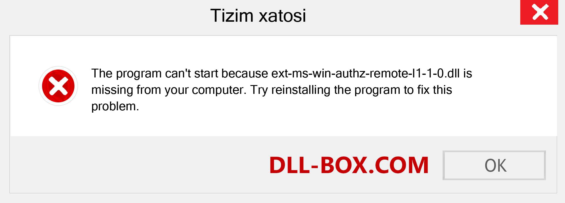 ext-ms-win-authz-remote-l1-1-0.dll fayli yo'qolganmi?. Windows 7, 8, 10 uchun yuklab olish - Windowsda ext-ms-win-authz-remote-l1-1-0 dll etishmayotgan xatoni tuzating, rasmlar, rasmlar